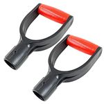 Jiozermi 2 Pcs Plastic Shovel D Grip Handle, 32mm / 1.26" Inner Diameter Spade Handle, Shovel Handle for Digging Raking Tools, Red