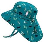 Jan & Jul Summer Adventure Swim Hats for Toddler Boys with Wide Brim (M: 6-24 Months, Summer Camp)