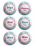 Collection Family Badges (Pack of 6 Badges, Round Pin Badges, 58mm)