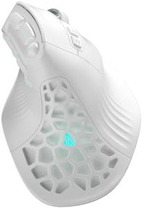 SOLAKAKA E9 Vertical MMO Gaming Mouse,24800 DPI,Tri-Mode Ergonomic Wireless Mouse with 10 Side Buttons,RGB Mouse for PC/Mac - White
