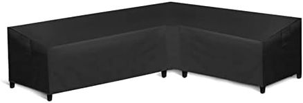 WLEAFJ Patio L-Shaped Sectional Sofa Cover Waterproof, Heavy Duty Outdoor Sectional Couch Cover, Lawn Patio Furniture Cover with Air Vent, Right Facing, 104" L/83 L x 32" D x 31" H