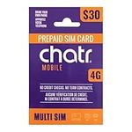 CHATR Mobile 4G LTE Prepaid 30$ SIM Card Starter Kit - Unlimited Talk Canada-Wide + 20 GB (4G Network) | 1 Month Prepaid Service Incl. | Pay as You go | Canada | Refillable | Prepaid