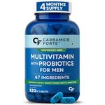 Carbamide Forte Multivitamin Tablet For Men | Multi vitamin For Men With Probiotics For Immunity & Energy | Multivitamin Supplement With Zinc, Multivitamins, Multiminerals - 120 Veg Tablets