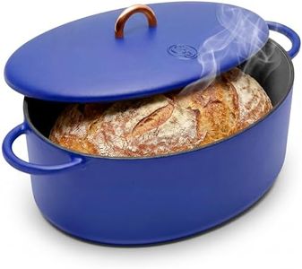 Great Jones Dutchess Cast Iron Dutch Oven Pot With Lid (Blueberry) - Large 6.75 Quart Size, Dual Handles - All Stovetop Safe - 500° Dutch Oven For Bread Baking | Dishwasher Friendly