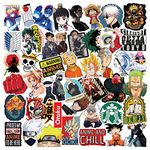 CodersParadise Pack of 50 Random Anime Aesthetic Vinyl Stickers for Laptop, Journal, Bike Helmet, Diary, Guitar, Mobile Case - Waterproof Residue Free Manga Sticker