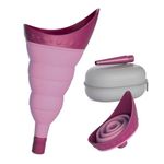 TRIPTIPS Pee Conch Foldable Female Urinal Device Portable Urinal for Women Pee Funnel for Women Travel, She Pee Cup for Women, Stand to Pee Reusable Womens Urinal Funnel with Tube and Case (4-Purple)