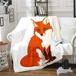 Feelyou Fox Print Sherpa Blanket Ca