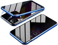 Anti Peep Magnetic Phone Case Double Side Glass Cover Phone XR XS MAX 7 8 Plus (for iPhone 11 Pro, Blue)