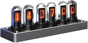 Itigoitie Imitation IPS Nixie Tube Clock,DIY Nixie Clock,Digital Clock Alarm Clock, RGB Creative Clock,LCD Screen,E-Sports Desktop,Reteo Modern Desktop Clock,with Beautiful Gift Box Packaging