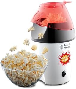 Russell Hobbs Fiesta 24630-56 Popcorn Machine (Hot Air Popcorn Maker, No Fat & Oil, Includes Corn Measuring Spoon, BPA-Free, 1290 W), White/Black