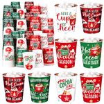 Layhit Christmas Hot Cocoa Paper Cups 8 oz Disposable Cold/hot Drinking Cups Hot Beverage Cups Hot Chocolate Cocoa Cups Disposable Coffee Cups for Xmas Party Drinkware Supplies(120 Pcs)
