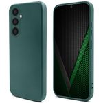 Moozy Lifestyle. Silicone Case for Samsung A54 5G, Dark Green - Liquid Silicone Lightweight Cover with Matte Finish and Soft Microfiber Lining, Premium Silicone Case