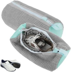 Lot de 2 Sacs à Linge pour Chaussures Réutilisables, Sac de Lavage Machine à Laver pour Chaussures Portable avec Fermeture Éclair, Filet Linge Machine à Laver Chaussures Protéger Chaussures (Gris)