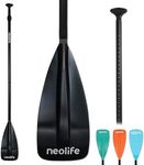 SUP Paddleboard Paddle with Aluminium Shaft and Enhanced PP Blade, Adjustable Stand Up Paddle Board Paddle, 66-82" (170-210 cm), Black