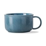 Adewnest Oversized Soup Mug with Handle - 38oz Microwave Safe Ceramic Bowl - Wide, Large Soup Cup - Sky Blue, 6 inches