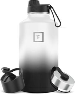 IRON °FLASK Sports Water Bottle - 64 Oz 3 Lids (Wide Spout Lid), Leak Proof - Stainless Steel Gym & Sports Bottles for Men, Women & Kids - Double Walled, Insulated Thermos, Mothers Day Gifts for Mom