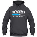 Pilot in Progress Airline Pilot Aviation Aircraft Lover Unisex Hoodie Gift Women Men Hoodie (Dark Heather;S)