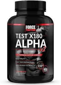 Force Factor Test X180 Alpha v2 Testosterone Booster for Men, Testosterone Supplement with Testofen and Nitrates to Build Muscle and Strength, Boost Nitric Oxide, and Enhance Performance, 120 Tablets