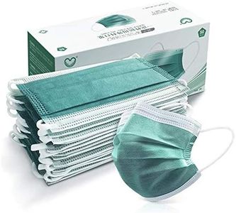 4 Ply Disposable Face Mask Protective(50PCS), Elastic Earloops, Single Use- Green