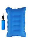 SHIVAM CART Air Pillow with an Air Pump Inflatable Neck Pillow for Travel in Train, Bus and Flights for Sleeping Multipurpose Travel Pillow for Tourist (Blue) (Pack of 1)