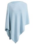 PULI Women Button Knitted Shawl Poncho Blanket Cape Cardigan Wrap Scarf One Size (Blue)