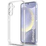 TheGiftKart Back Cover Soft Case for Samsung Galaxy S24 5G | Best Camera Protection | Inbuilt Dust Plugs & Anti-Slip Grip | Ultra Clear Slim Back Cover Case for Samsung S24 5G (Silicone, Transparent)