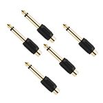 baolongking 6.35mm (1/4 inch) Mono Jack plug to RCA Phono Socket Gold Adaptors (Pack of 5)