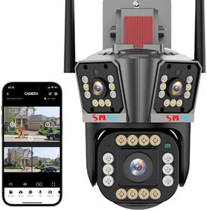 smars Tripple View 5MP WiFi IP PTZ Camera | 5K Full HD Color Night Vision Outdoor Wireless CCTV Security Camera with AI Auto Tracking Live Monitoring Feature