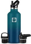 IRON °FLASK Sports Water Bottle - 32 oz, 3 Lids (Straw Lid) - Leak Proof, Durable Double Walled Stainless Steel - Gym Bottles for Men, Women & Kids - Insulated Thermos, Hot & Cold Hiking Canteen