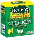 Herb-Ox Bouillon Packets Chicken Instant Broth & Seasoning Sodium Free 8 count 1.2 oz Box (Gluten Free)