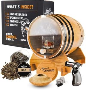 Old Fashioned Cocktail Kit for Whiskey, Bourbon & More - Premium Barrel Set, USA Oak - Cocktail Smoker Kit with Torch - Bourbon Gifts for Men - Gifts from Wife, Daughter, Son