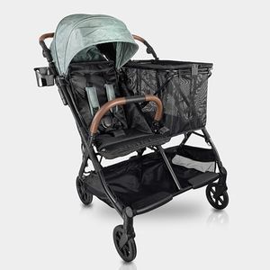 Strolee Baby+ v2 Multi Use Baby & Toddler Stroller & Removable Personal Shopping Bag Lightweight Alternative for Wagon Strollers -Near Flat Recline, X-L Canopy, Parent Cup Holder (v2 Sage)