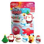 Zimpli Kids Large Santa Surprise Bath Bomb, Each Bath Bomb Contains 1 of 6 Surprise Fruit Toys to Collect, Gift for Kids, Xmas Present for Children, Pocket Money Stocking Filler Toys