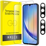 JETech Screen Protector for Samsung Galaxy A34 5G 6.6-Inch with Camera Lens Protector, 9H Tempered Glass Film, HD Clear, 2-Pack Each