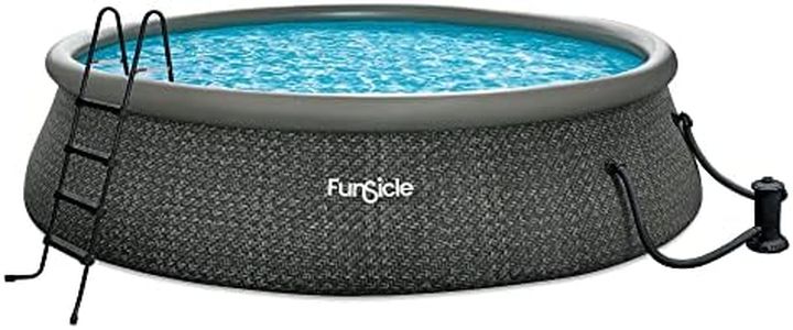Funsicle Quickset 18 by 48 Inches Round Inflatable Ring Top Outdoor Above Ground Swimming Pool Set with Filter Pump and Type C Cartridge Filter, Gray