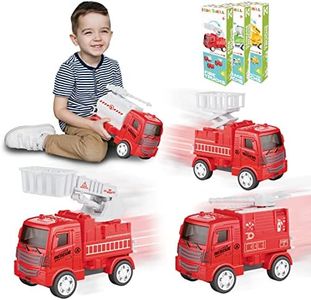 KIDSTHRILL Small Fire Trucks for Boys and Girls, Four Different Kinds of fire Truck Toys for 3 4 5 6 7 Year Old Boys and Girls