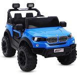 SHAKYA WORLD 888 Battery Operated Jeep for Kids Ride on Toy Car with Bluetooth Music & Light Electric Car Jeep for 2 to 7 Years, Blue