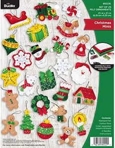 Bucilla Felt Applique Ornament Kit, 2.5" x 2.5", Christmas Minis