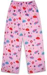 iscream Big Girls Silky Soft Plush Fleece Pants - Holiday Friendship Collection, Merry Woof-mas, 14