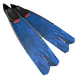 Seac Motus Italian Design Long Blade Fin for Spearfishing and Freediving Fins, Blue Camo - 4-5.5 | 36/38