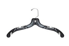 NAHANCO 2505 Plastic Dress Hanger, Middle Heavy Weight, 17 , Black (Pack of 100)