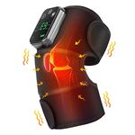 MOAJAZA Heated Knee Massager Heated Knee Brace Wrap, Vibration Knee Heating Pads, 3 Adjustable Intensity and Temperature, Knee Brace Wrap for Knee/Elbow/Shoulder Relax, Black