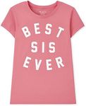 The Children's Place Girls' Family, Mom, Dad, Sibling Short Sleeve Graphic T-Shirts, Gumball Best Sis Ever, X-Large