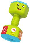 Fisher-Price Laugh & Learn Countin' Reps Dumbbell English & French Edition, Baby Rattle Toy with Music, Lights and Bilingual Learning Content