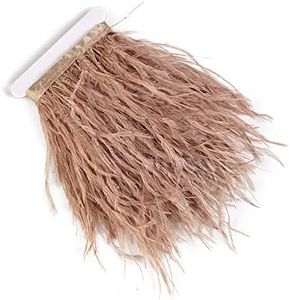 3 Yards 10-15cm Brown Ostrich Feathers Trim Fringe for DIY Dress Sewing Crafts Costumes Decoration