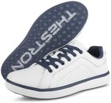Zakey Spikeless Golf Shoes Men Professional Golf Foowears Luxury Walking Footwears for Golfers Outdoor (13,WhiteBlue)