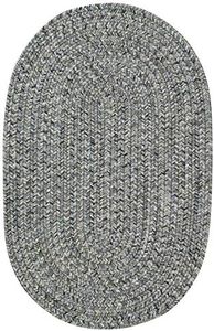 Capel Rugs Sea Pottery Oval Braided Area Rug, 7 x 9, Smoke