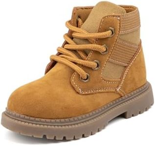 KIDSUN Toddler Boys Girls Boots Kids Work Boots Winter Snow Boot Lace Up Hiking Outdoor Shoes (Toddler/little Kid)