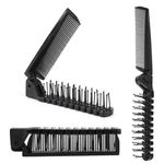 3pcs Folding Comb Travel Foldable Brush Comb Portable Hair Brush, Pocket Hair Brush for Men, Double Headed Hair Brush Hairdressing Tools Plastic Folding Comb Anti-Static Hair Comb Mini Pocket Comb