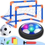 lenbest Kids Toys Hover Football Set - Rechargeable Air Football with 2 Football Goal | Red Yellow cards | Whistle - Football Games - Football Gifts for Boys Kids 3 4 5 6 7 8 9 10 Year Old Toys